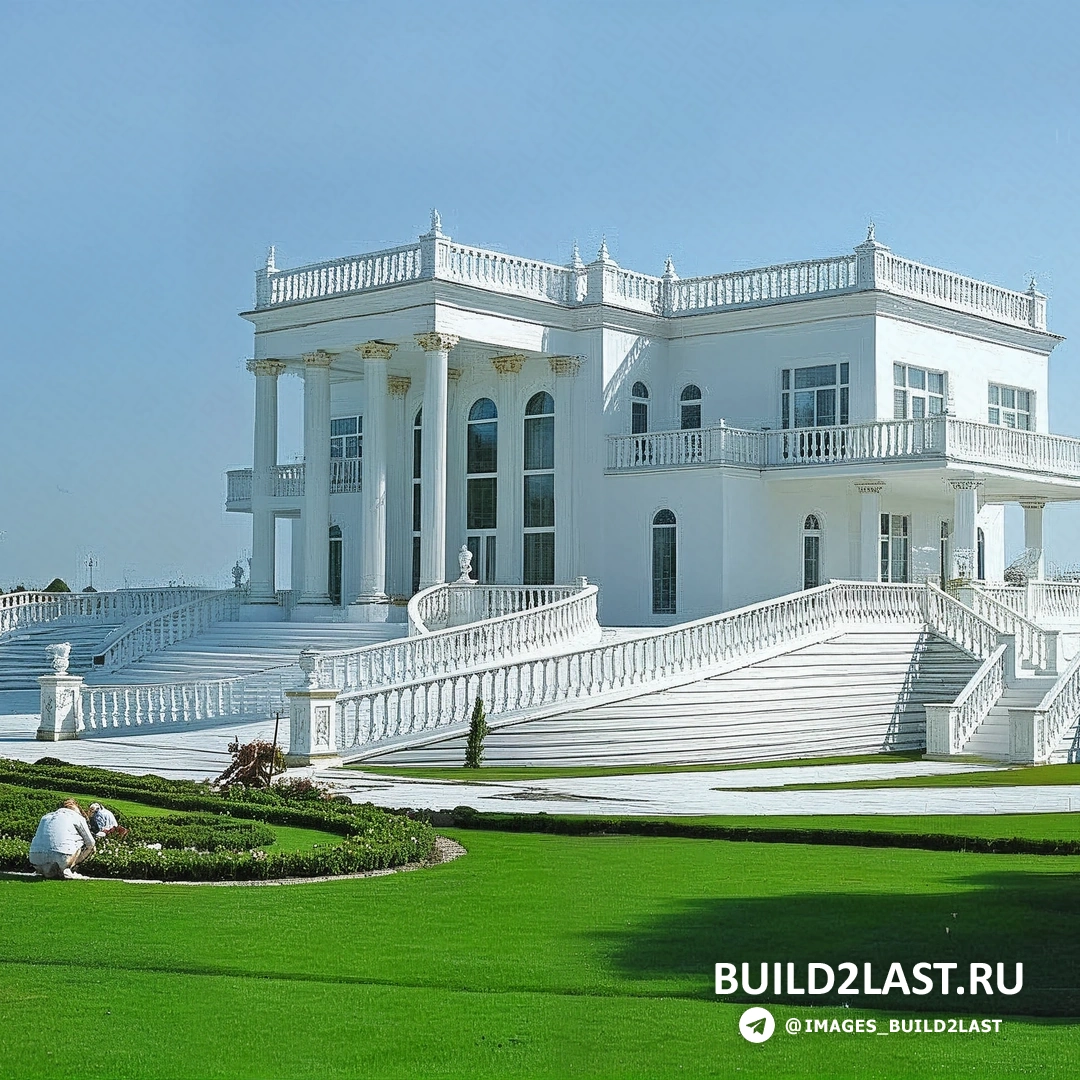 Декор фасада с лепниной в белых тонах в стиле Рококо