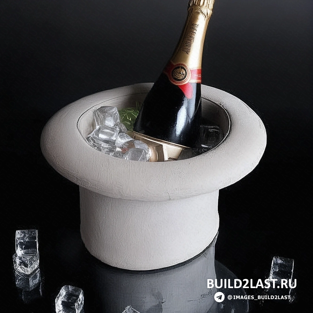 Декоративная бетонная ваза с крупной асимметричной фигурой