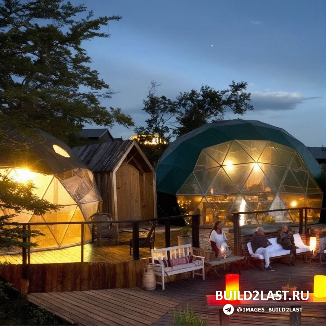 Фасад отеля EcoCamp Patagonia с термодеревянной отделкой в этническом стиле на фоне природных достопримечательностей Чили