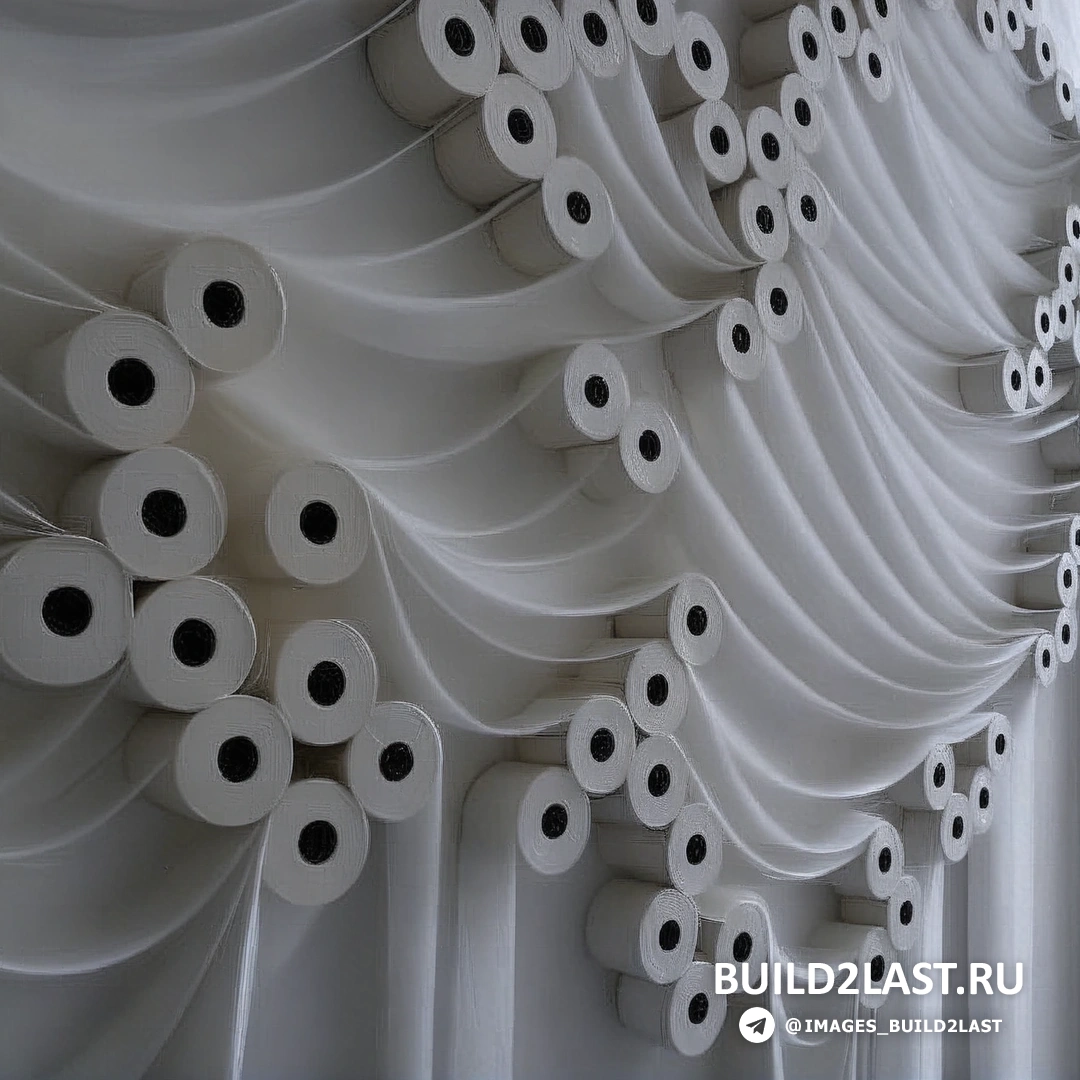 Изысканная работа с туалетной бумагой, создающая воздушные и легкие формы, напоминающие цветы