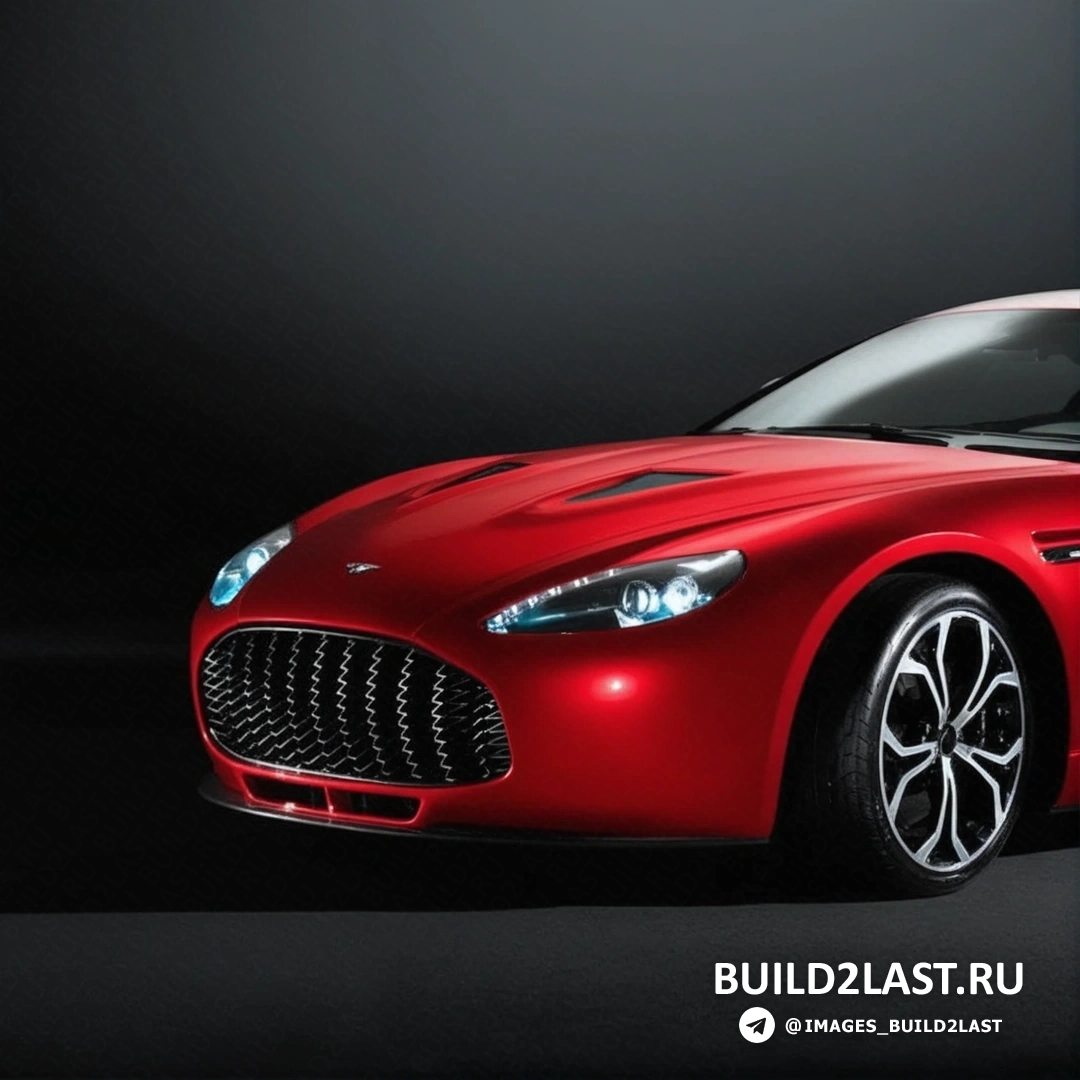 Красный и черный Aston Martin V12 Zagato на фоне природы.