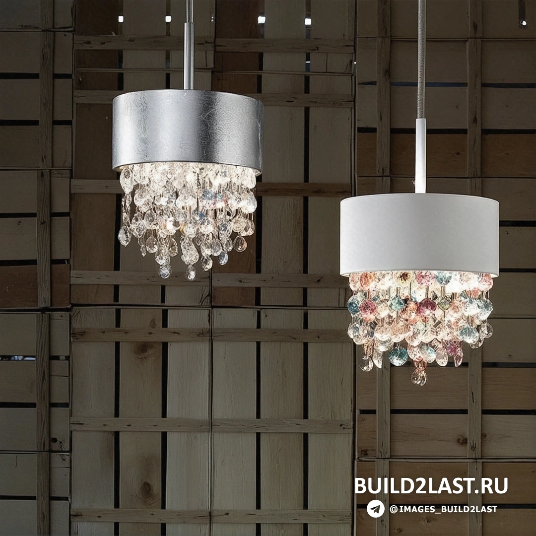 Разноцветная люстра в стиле Модерн с серыми деталями, произведена в Италии