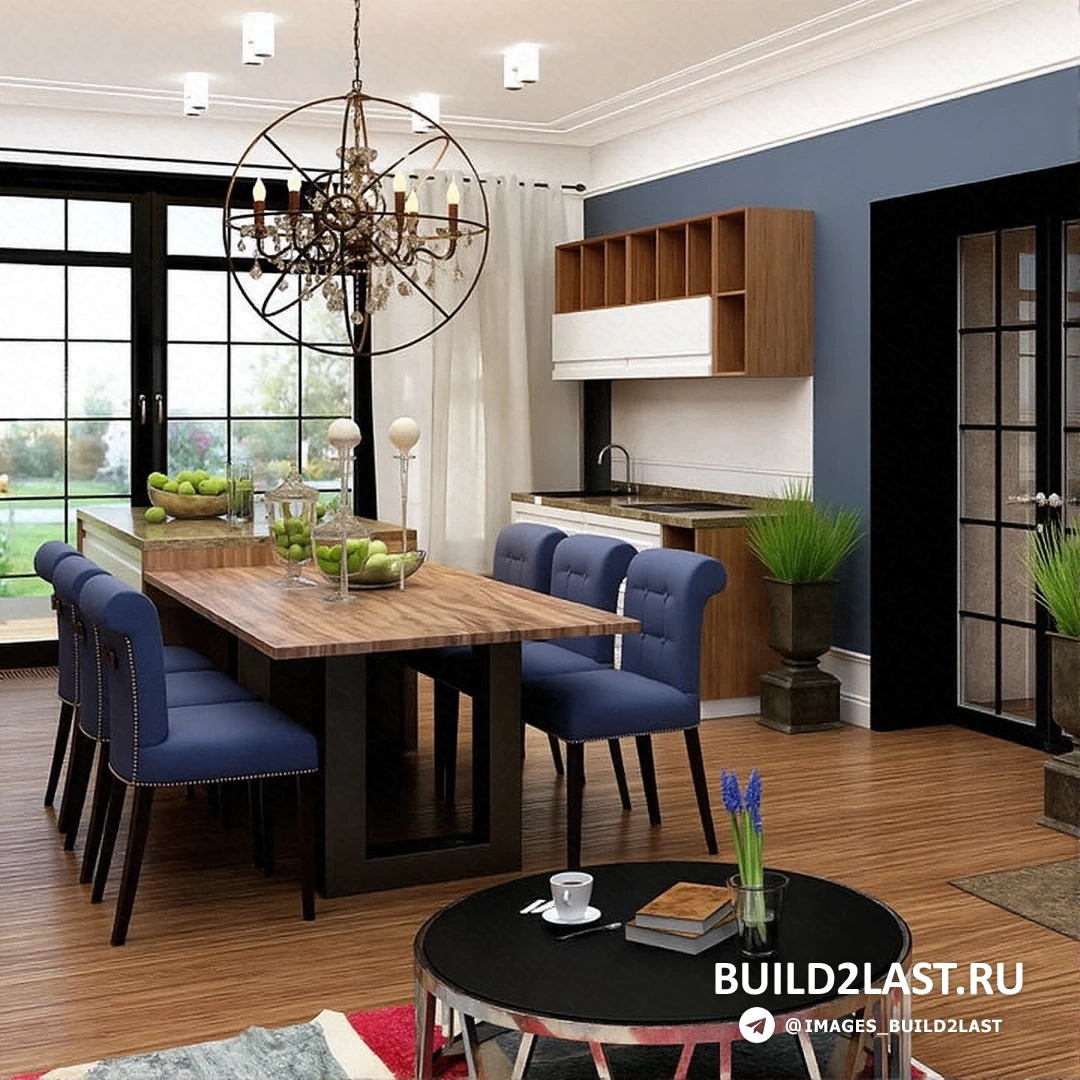 Современный интерьер с элементами ретро, эксцентричные детали и яркие цвета