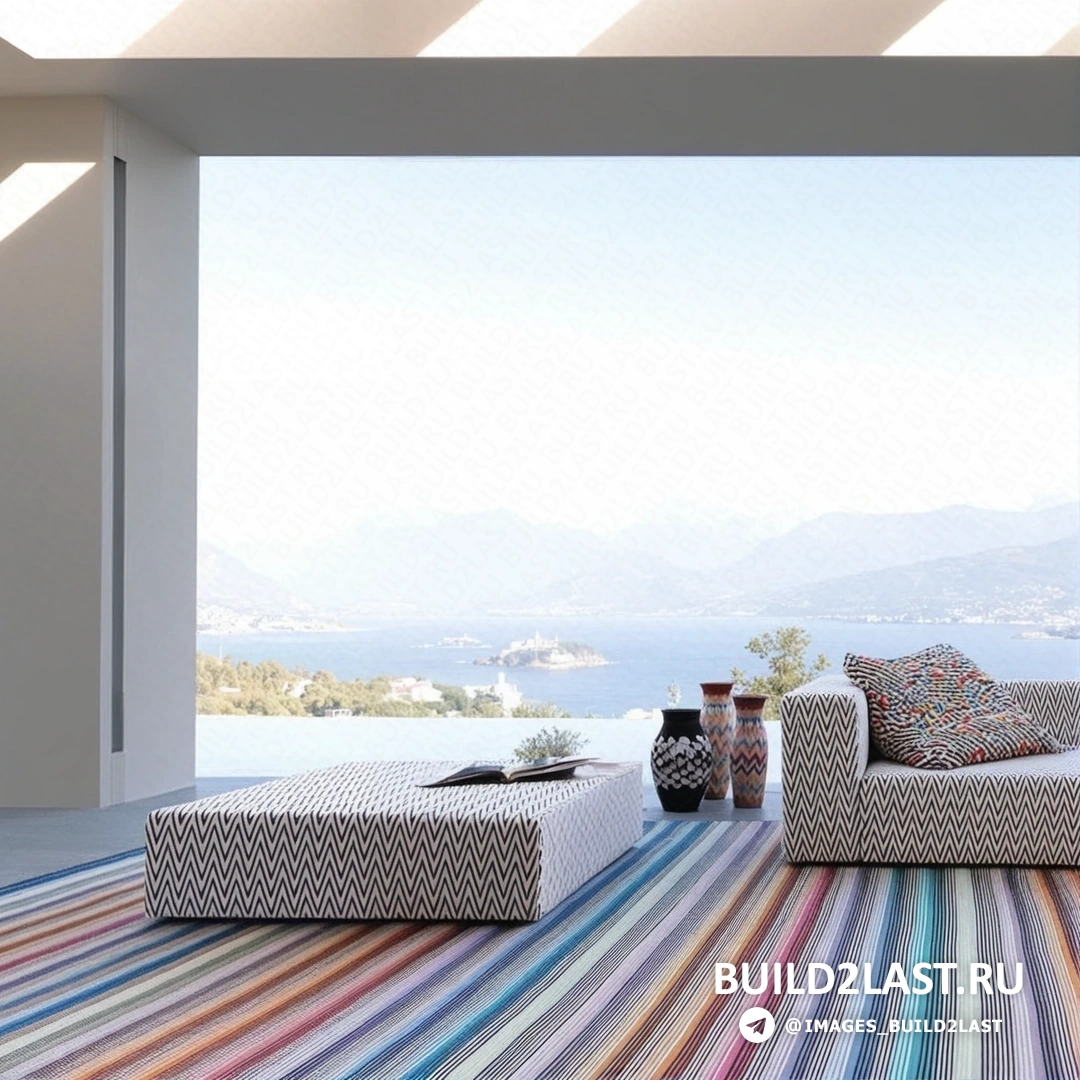 Терраса с бассейном и озеленением, каменные и стеклянные элементы в эклектичном стиле.