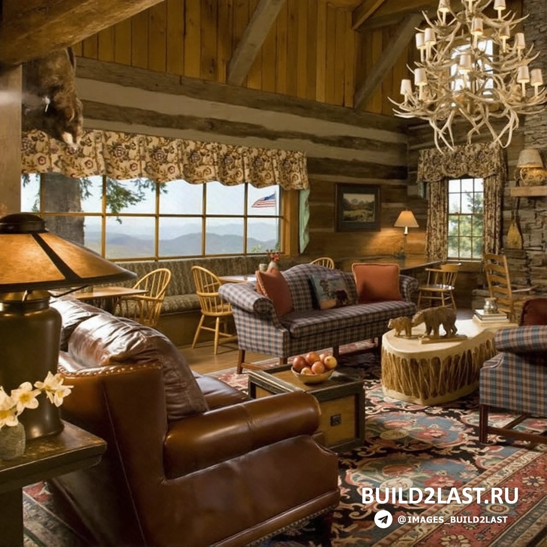 терраса в деревенском стиле с качелями и декоративными подушками