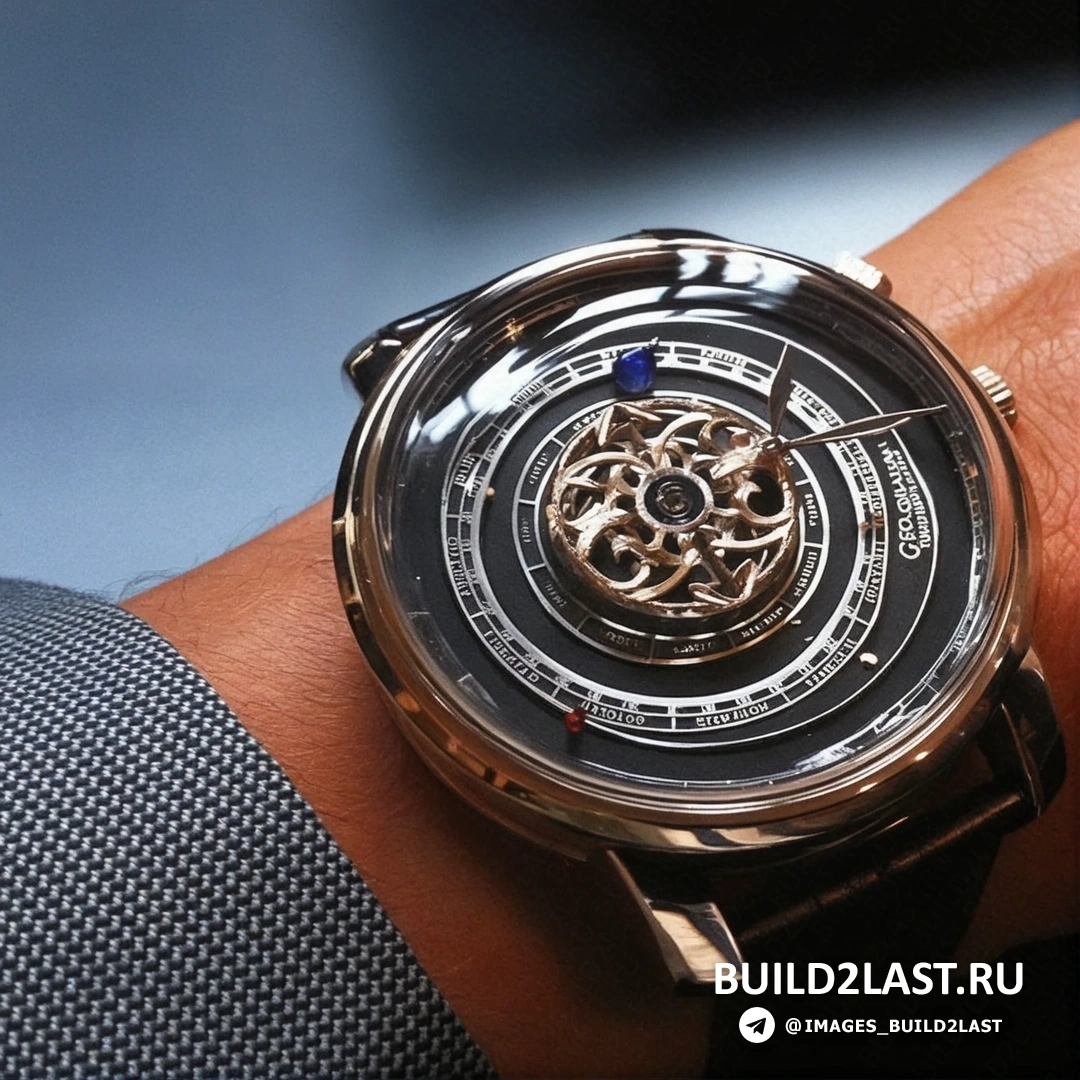 Вид на заднюю часть часов Geo Graham, показывающий работу турбийона.